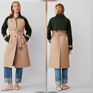 NWOT Ann Taylor Quilted Mix Media Mac Coat Size XSP